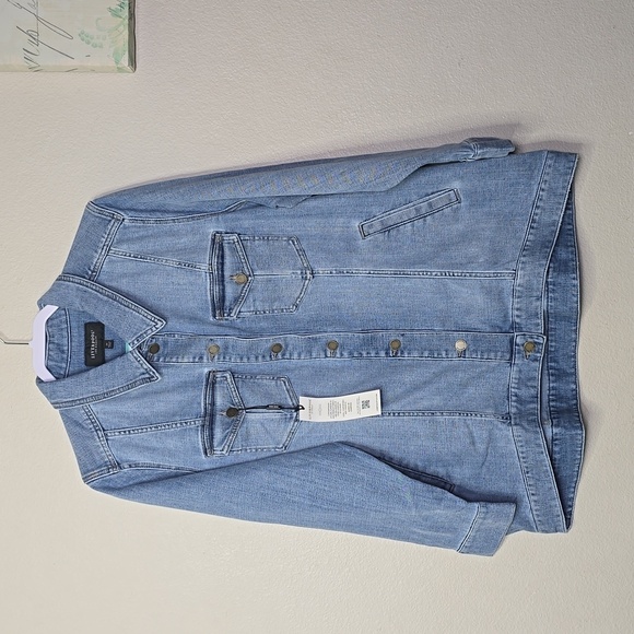Liverpool denim point collar shirt jacket buttom front closure size 2X NWT. - Picture 1 of 13